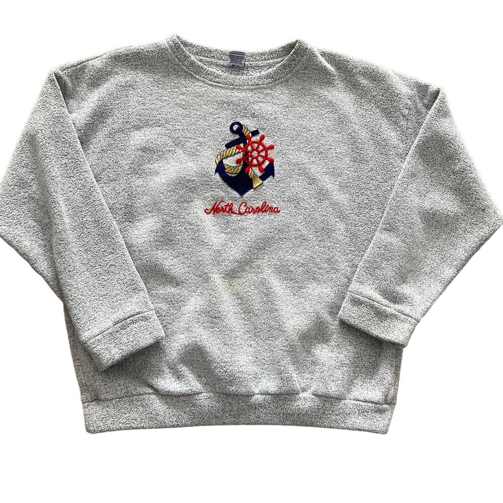 North Carolina Anchor Grey Crewneck Sweatshirt size L